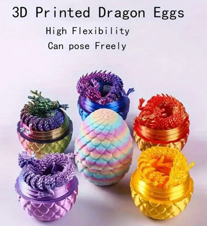 Resin / 3D Print - Articulated - Large Dragon Eggs w/ Dragon - Assorted Colors #107223