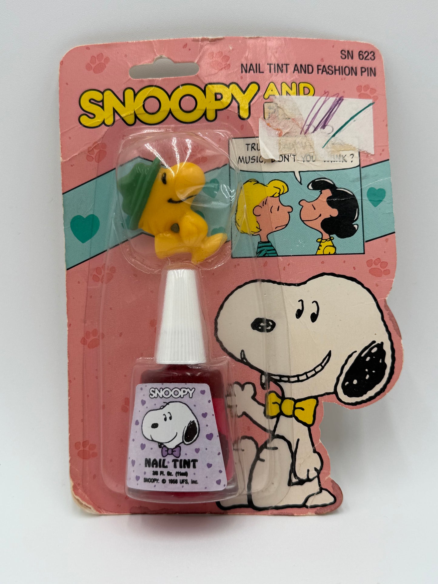 Snoopy - Vintage - Nail Tint & Fashion Pin 1989 #107290