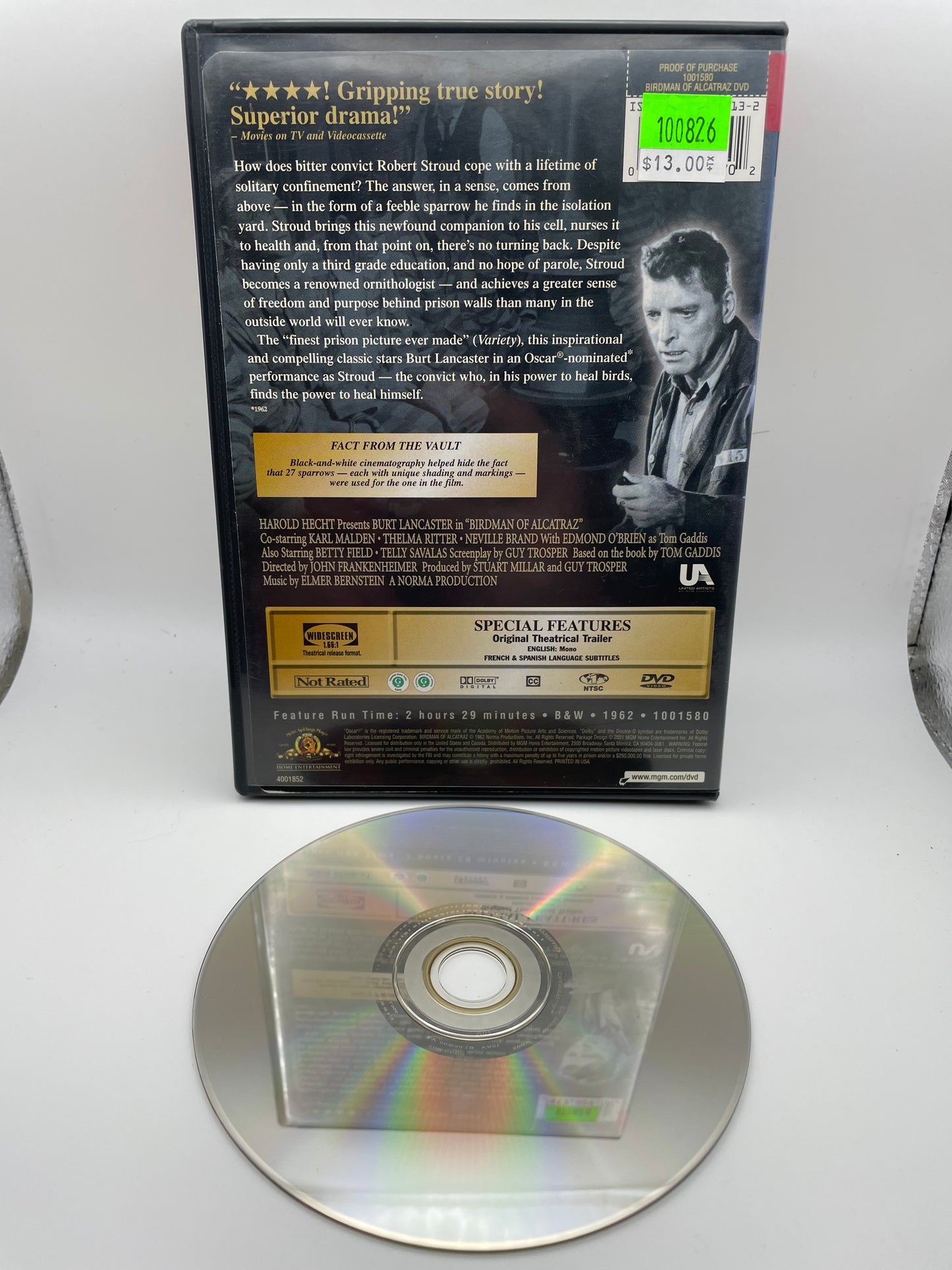 DVD - Birdman of Alcatraz #100826