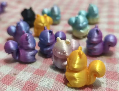 Mini Resin / 3D Print - Chubby Squirrel - Assorted Colors #107208