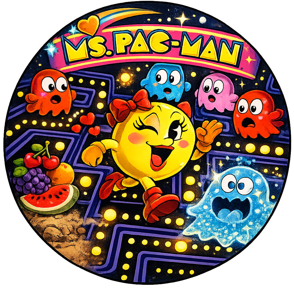 Button - 80s Theme - Ms Pac-Man
