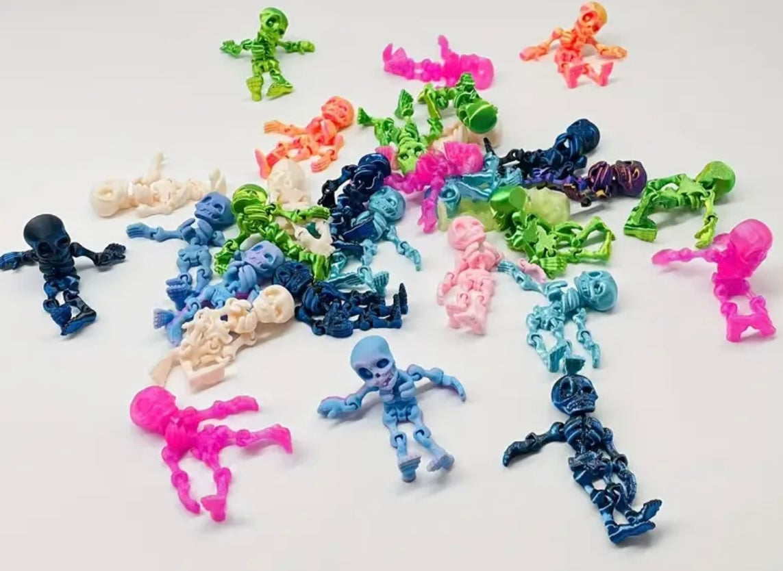 Small Resin / 3D Print - Articulated  - Skeletons - Assorted Colors #107218