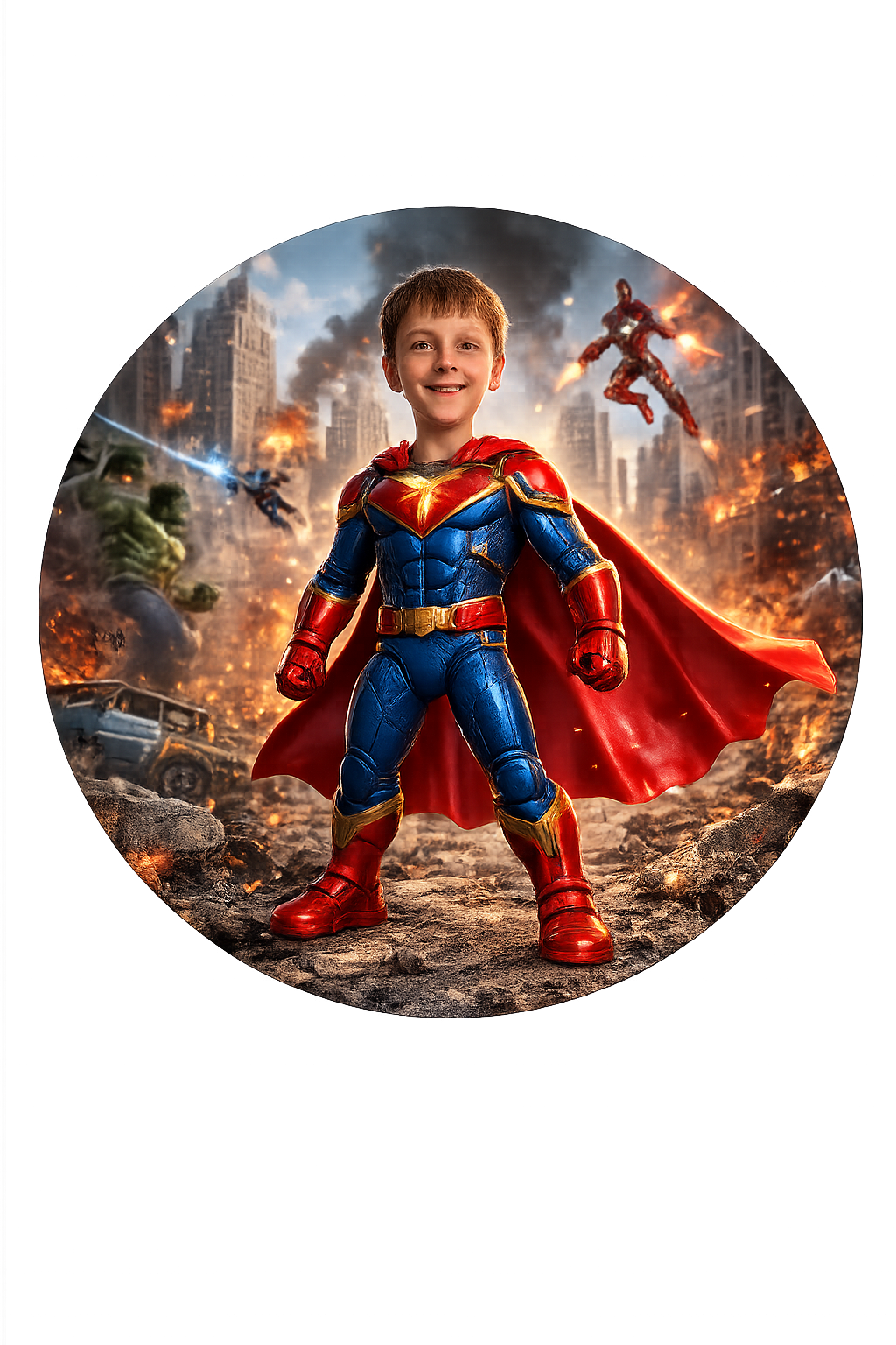 Button You - Custom Toy Action Figure - 2 1/4” Button - 1pc