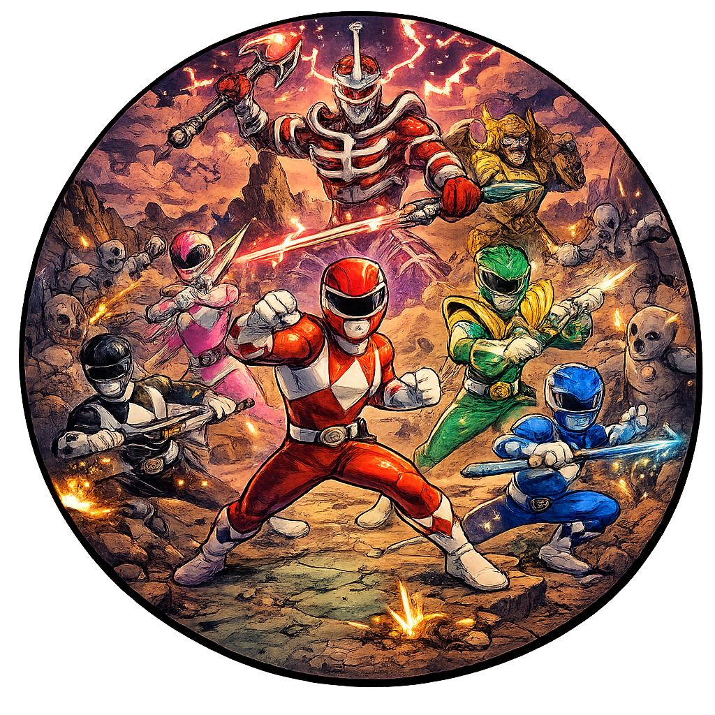 Button - 90s Theme - Power Rangers - Battle