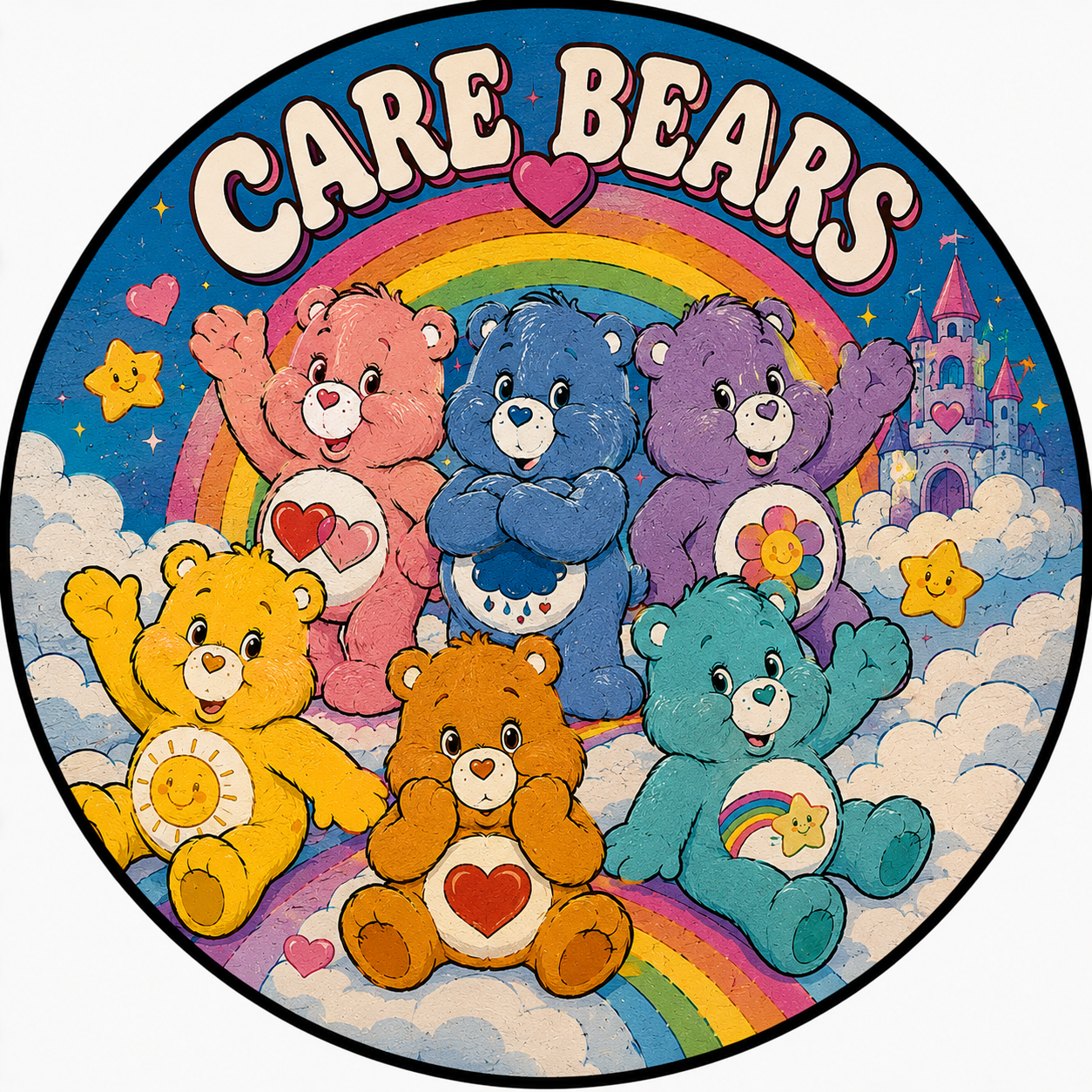 Button - 80s Theme - Care Bears