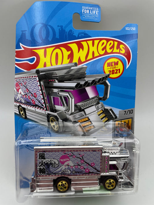 Hot Wheels - Metro #102 7/10 Raijin Express Purple/Chrome 2021 #103137