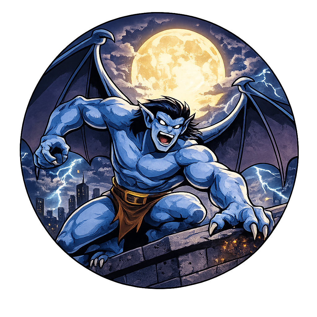 Button - 90s Theme - Gargoyles - Rooftop