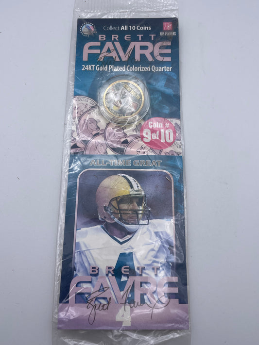 Brett Favre 24kt Plated Quarter - 9/10 All Time Great 2004 #101870