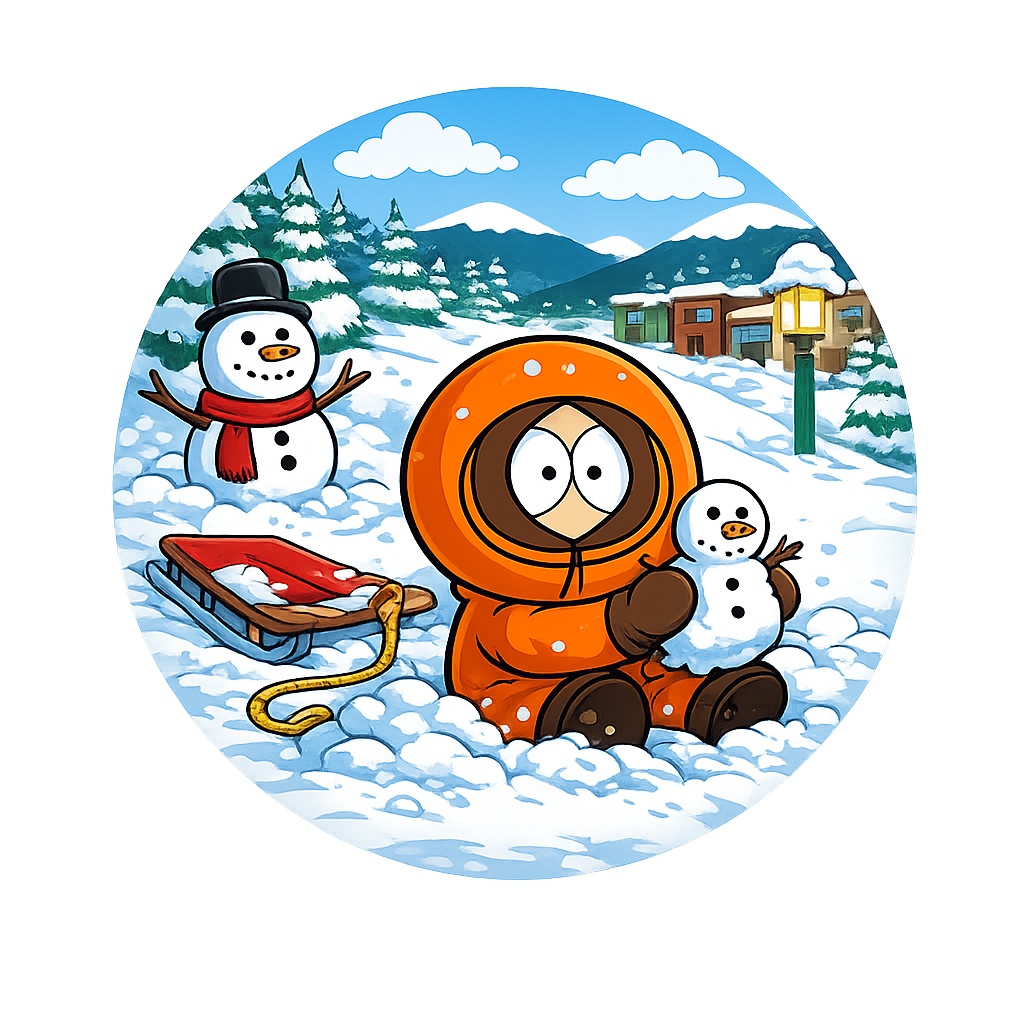 Button - 90s Theme - South Park - Kenny Sled