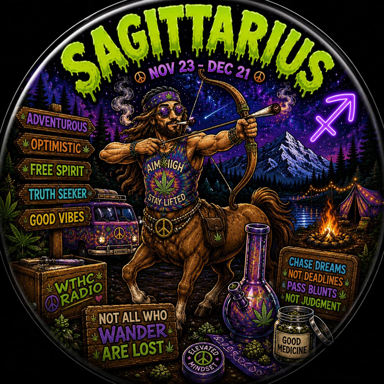 Buttons - WTHC-Radio - Sagittarius