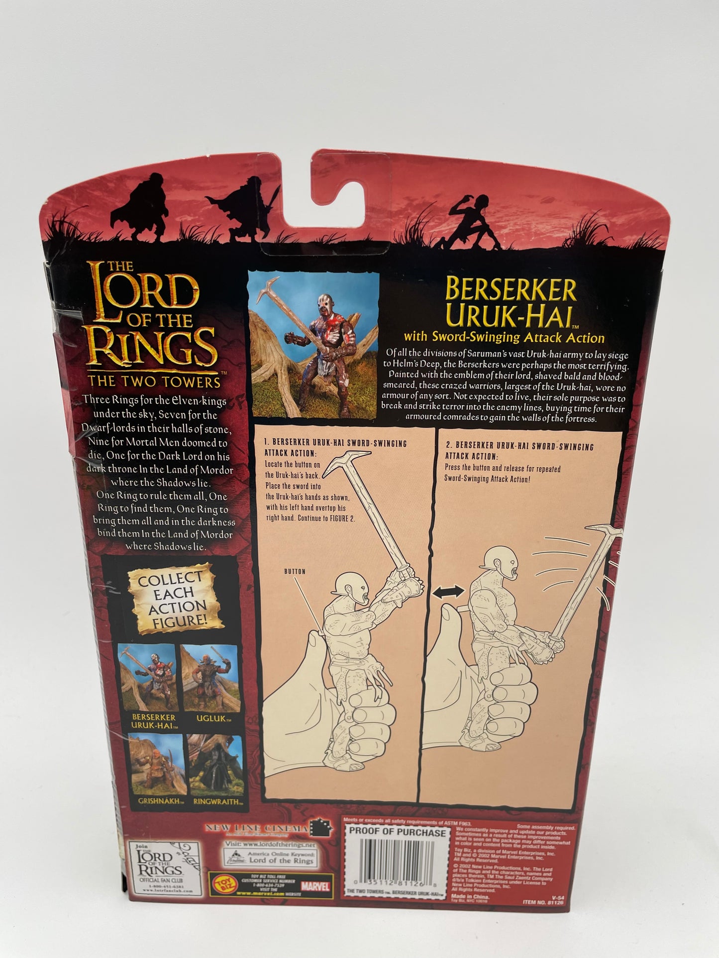 Lord of the Rings - The Two Towers - Berserker Uruk Hai 2002 #104802