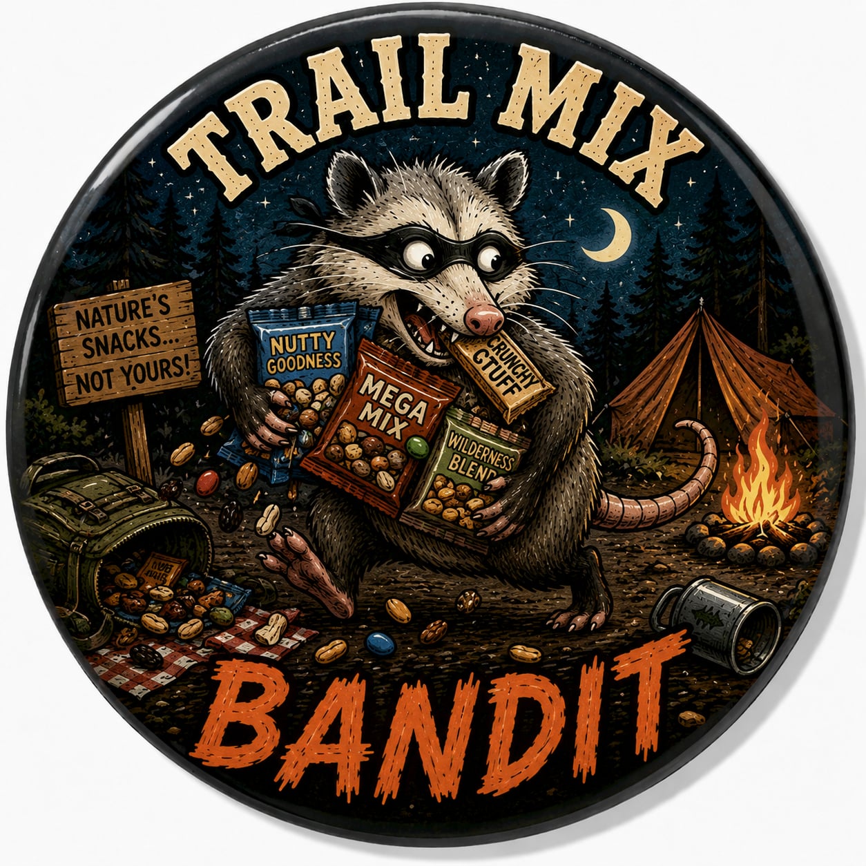 Buttons - WTHC-Radio - Trail Mix Bandit #108087