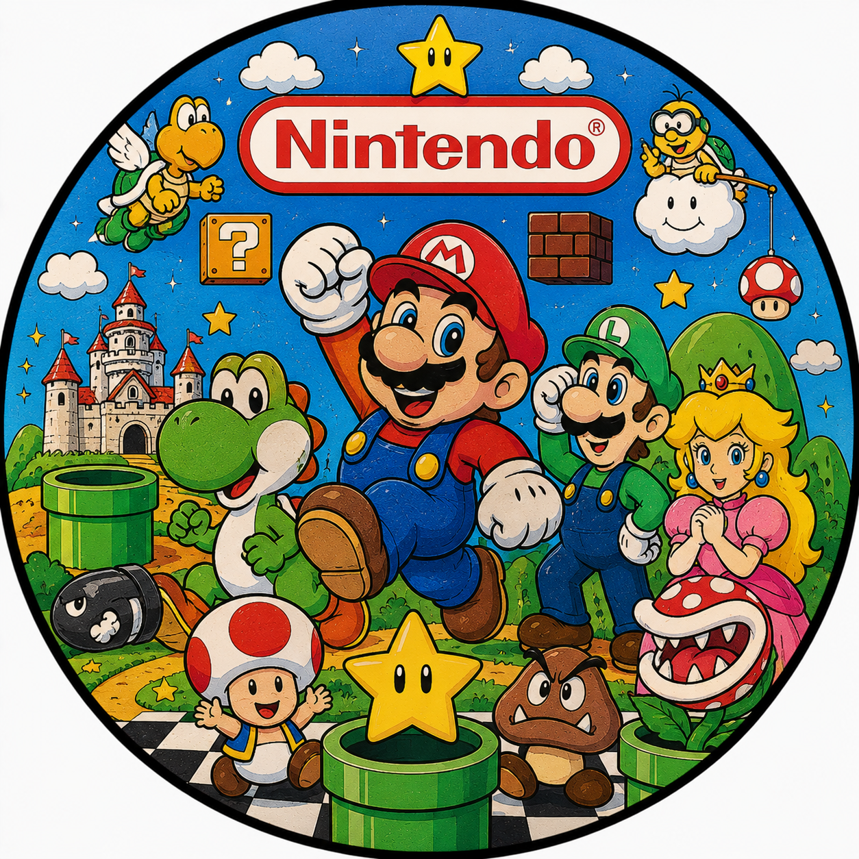 Button - 80s Theme - Nintendo Mario