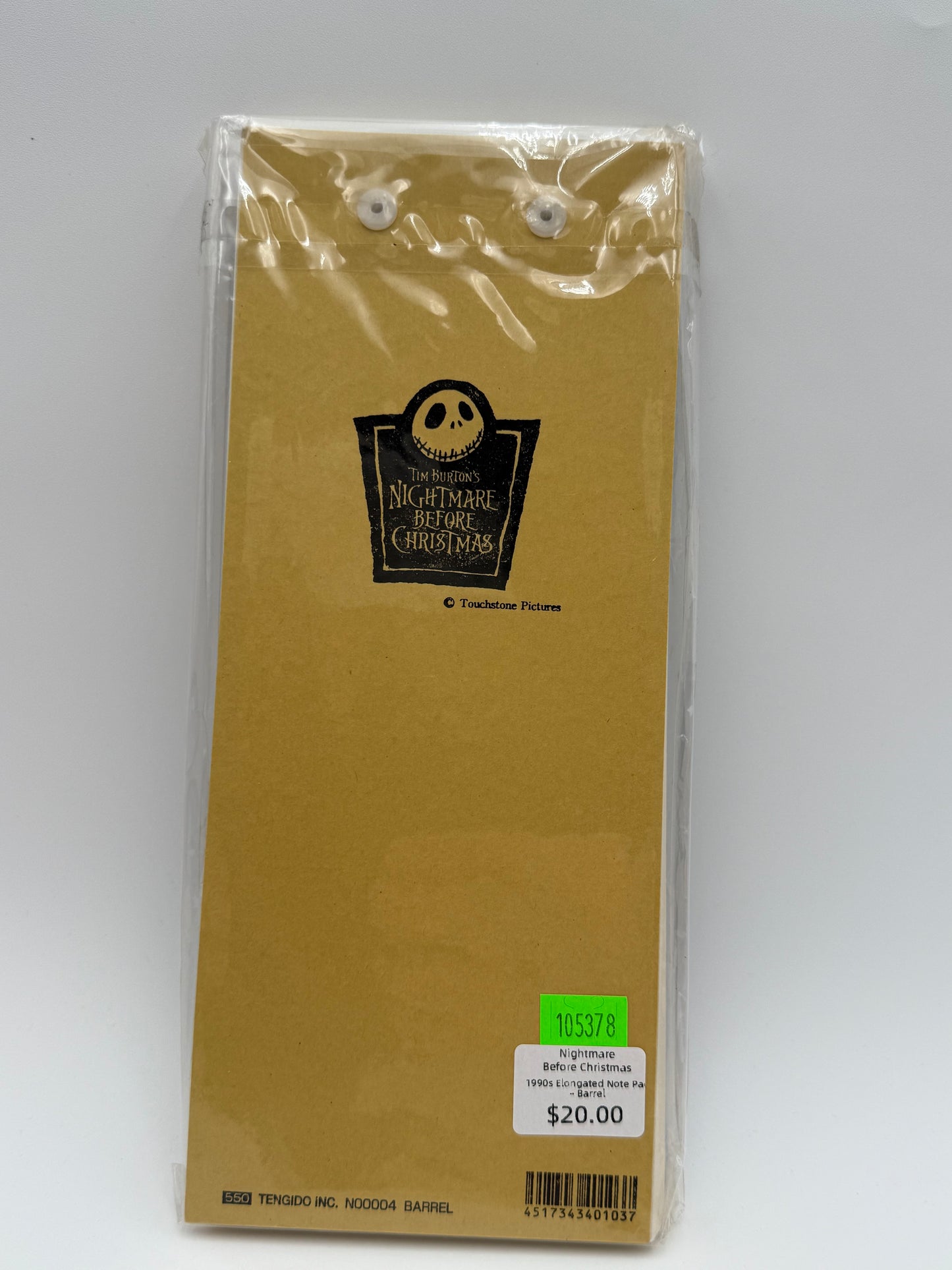 Nightmare Before Christmas - Elongated Note Pad - Barrel 1990s #105378