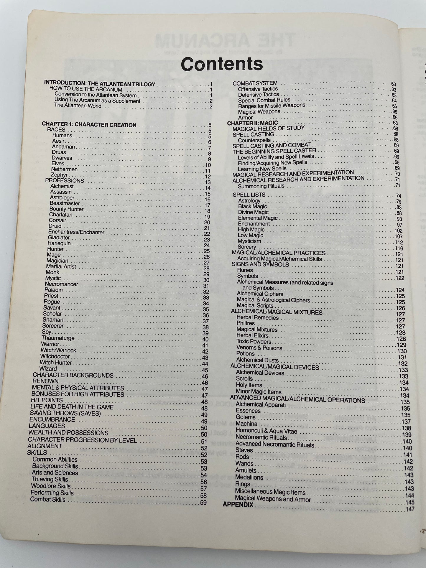 Arcanum Book, The (second edition) RARE! 1985 - #102001