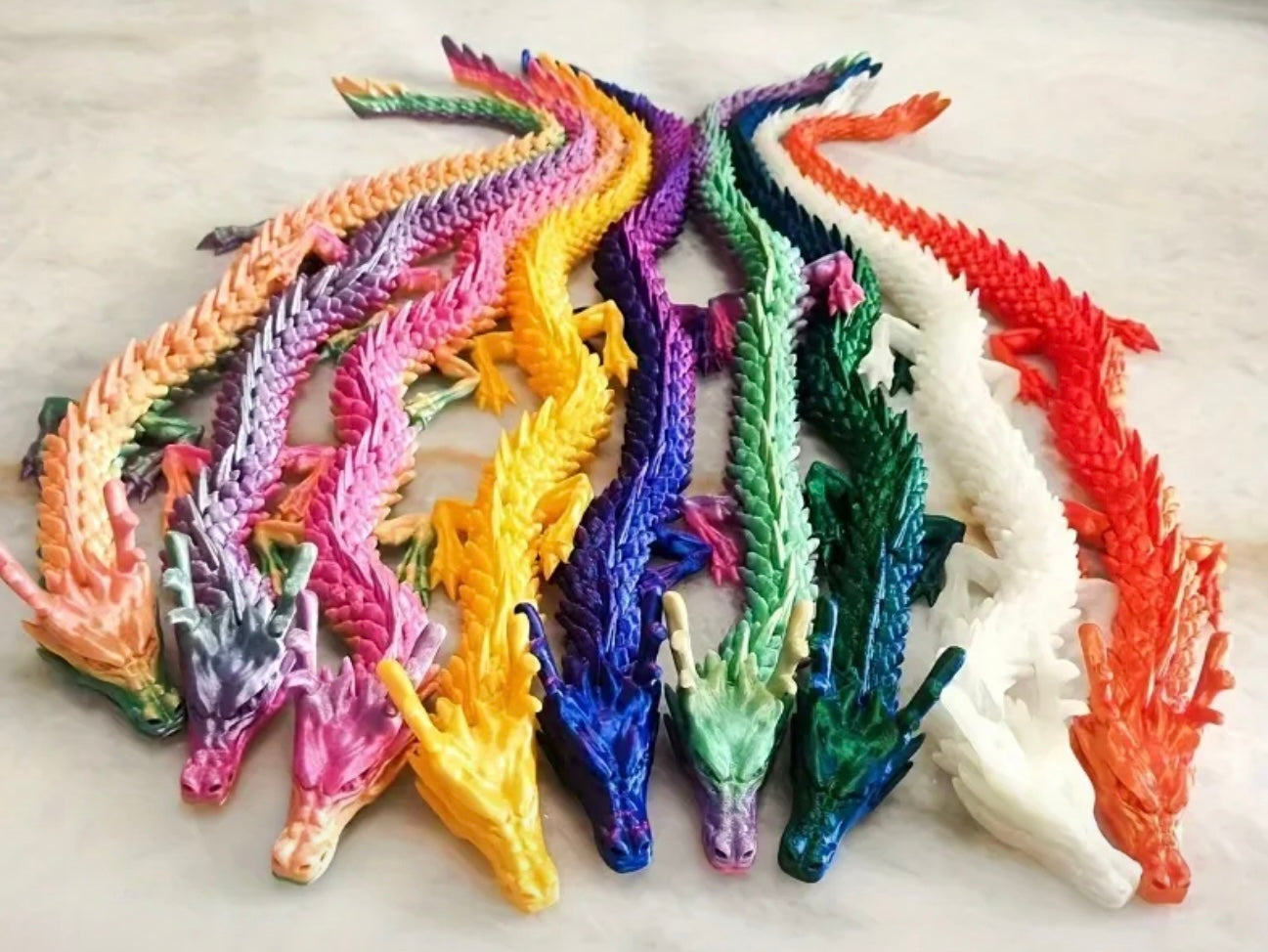 Resin / 3D Print - Articulated - Large Dragons - Assorted Colors #107222