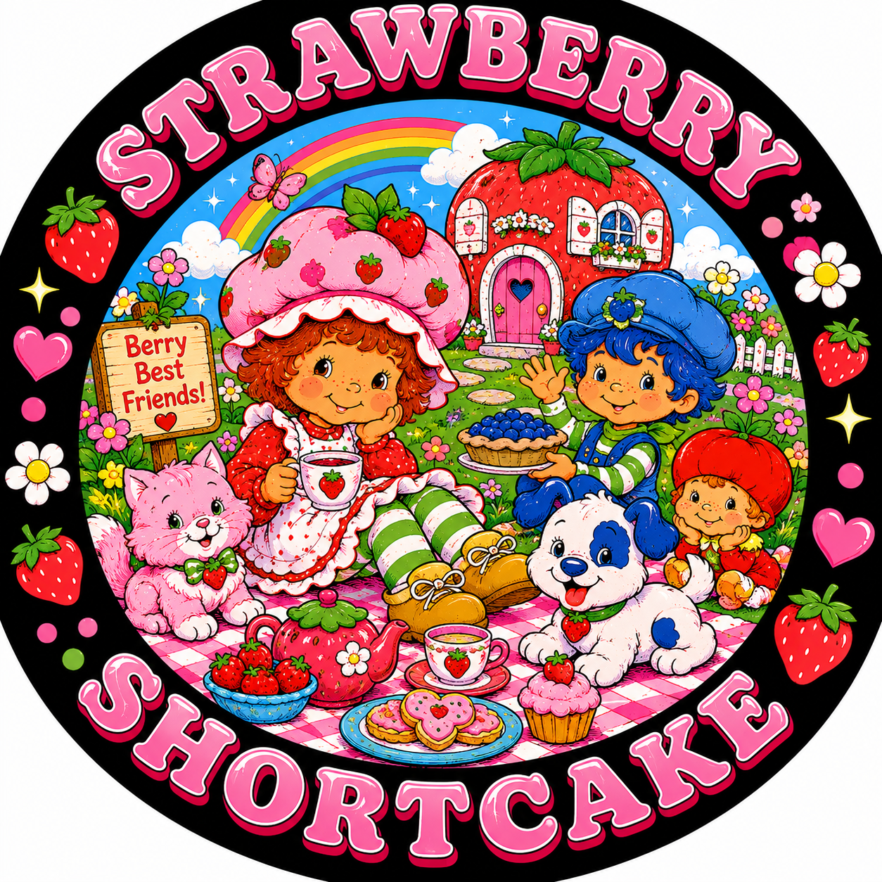Button - 80s Theme - Strawberry Shortcake - Picnic