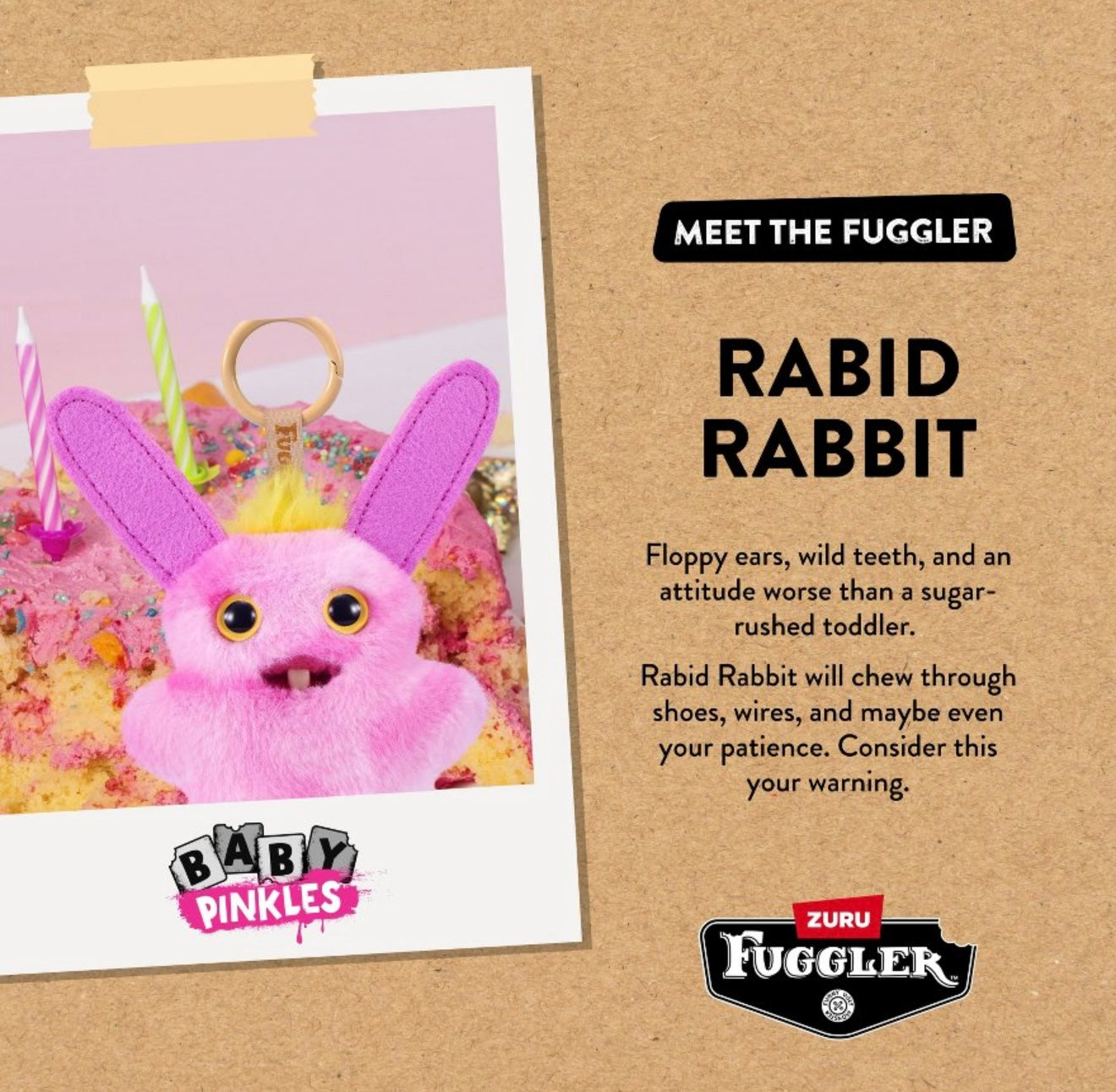 Fuggler - Baby Pinkles - Keyring - Rabid Rabbit 2025 #107416