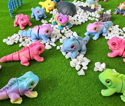 Small Resin / 3D Print - Articulated  - Iguanas - Assorted Colors #107219