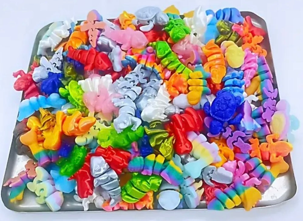 Mini Resin / 3D Print - Small Articulated Animals - Assorted Styles & Colors #107191