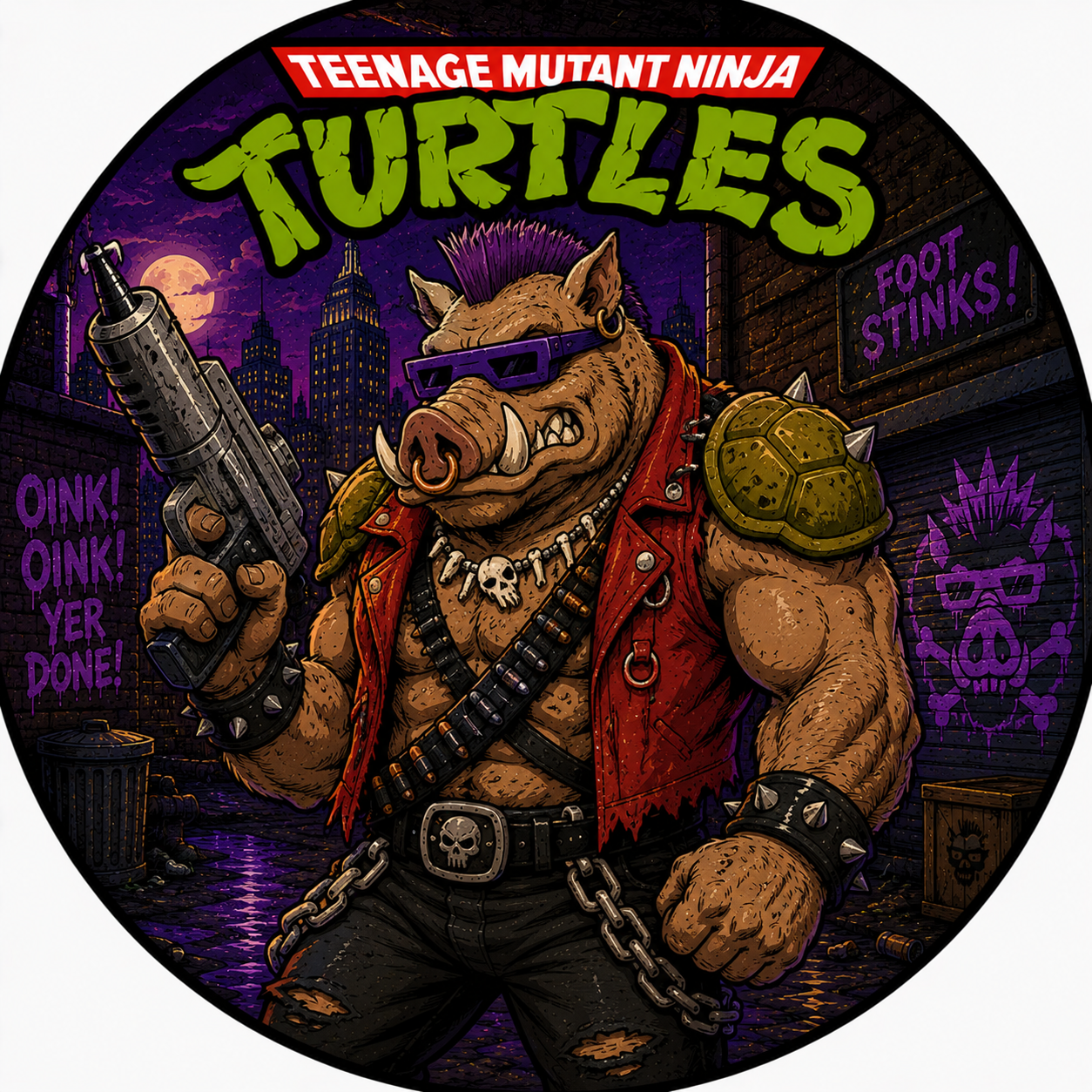 Button - 80s Theme - Teenage Mutant Ninja Turtles - Bebop