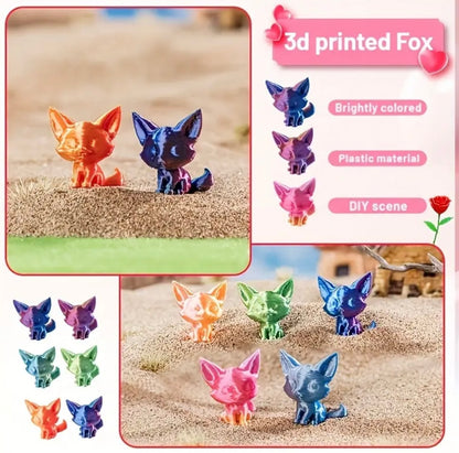 Mini Resin / 3D Print - Foxes - Assorted Colors #107197