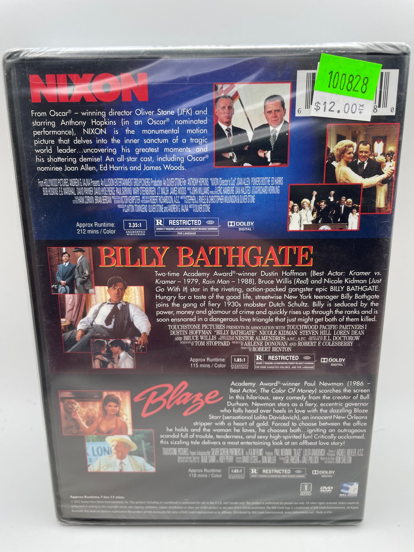 DVD - 3 Movie Set - Nixon, Billy Bathgate & Blaze 2012 #100828