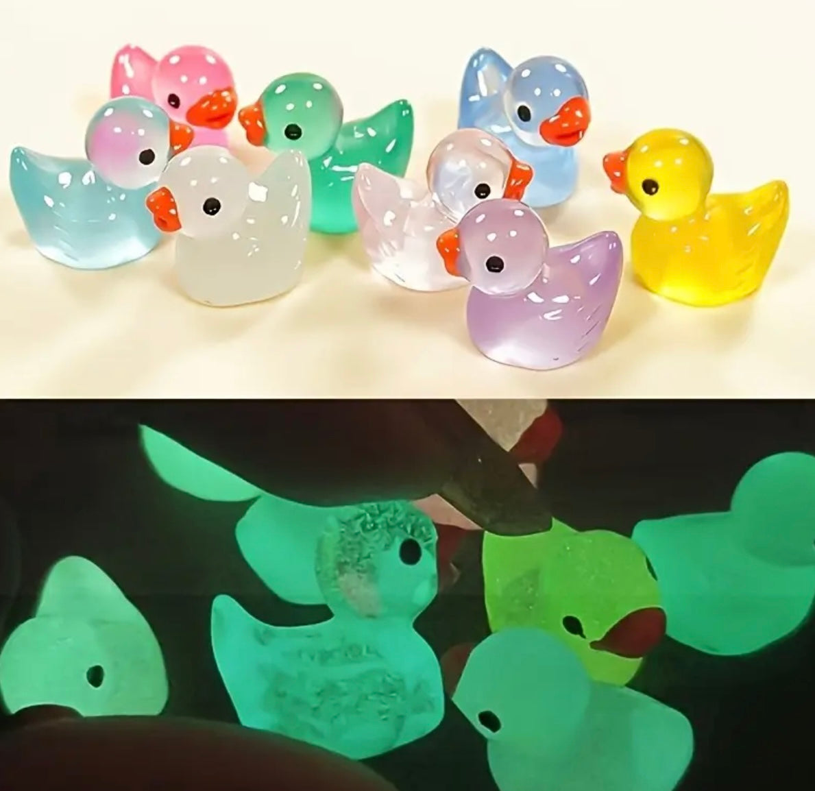 Mini Resin / 3D Print - Transparent Duck - Assorted Colors #106649