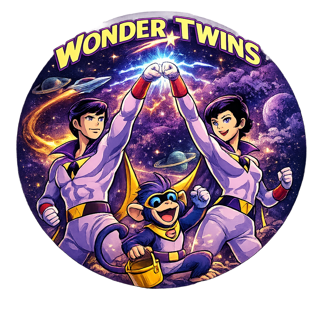 Button - 80s Theme - Wonder Twins
