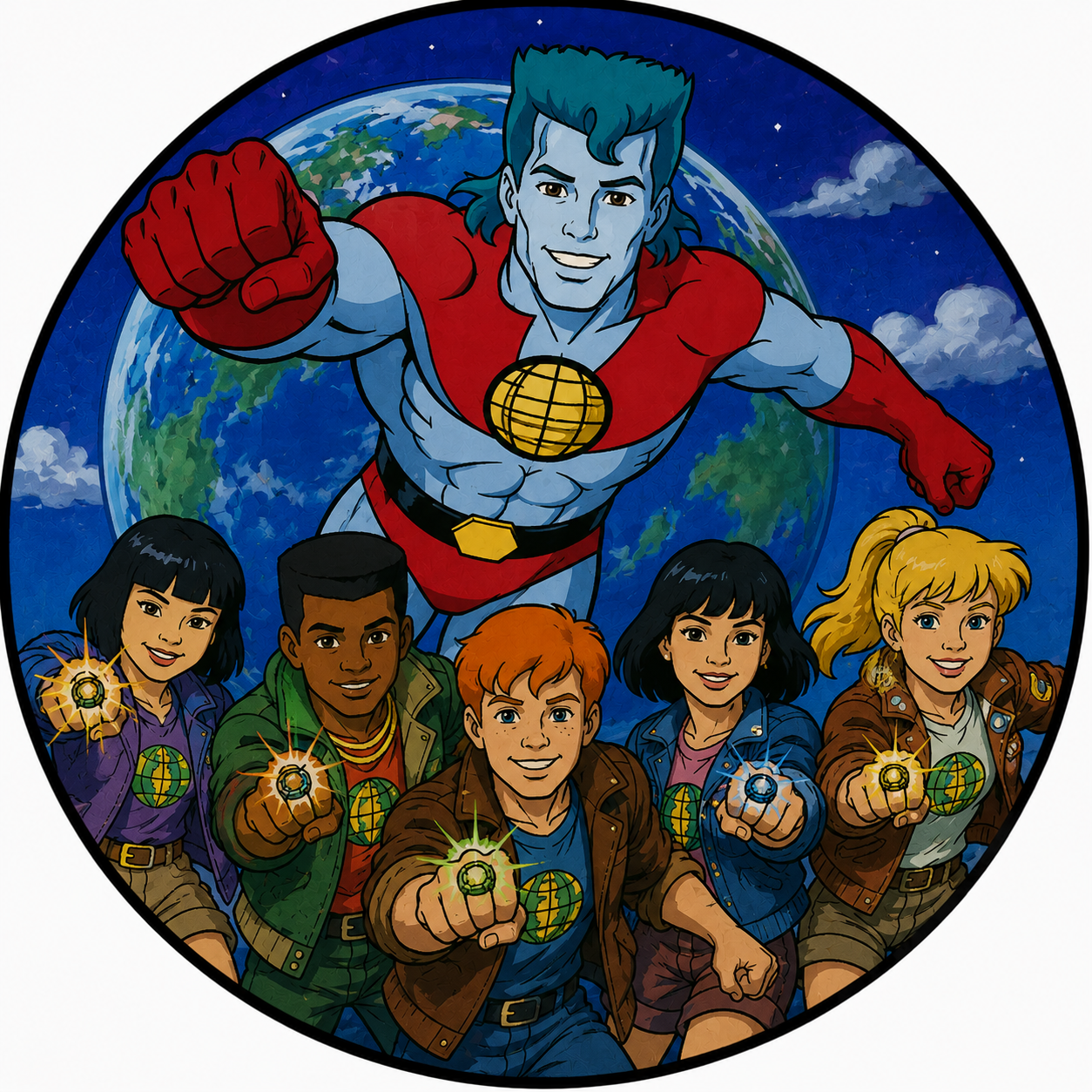 Button - 90s Theme - Captain Planet