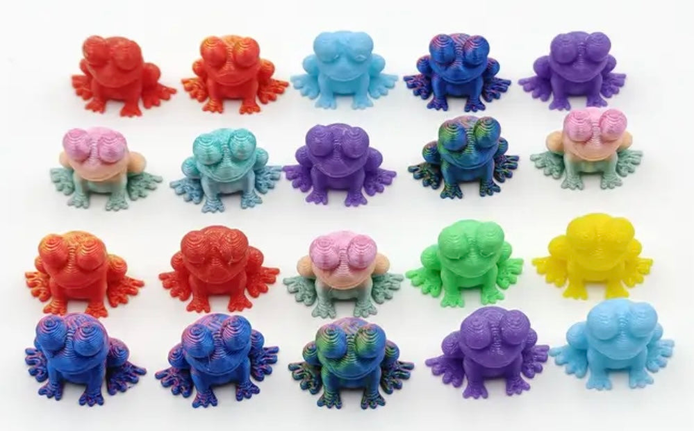 Mini Resin / 3D Print - Big Eyed Frogs - Assorted Colors #107190