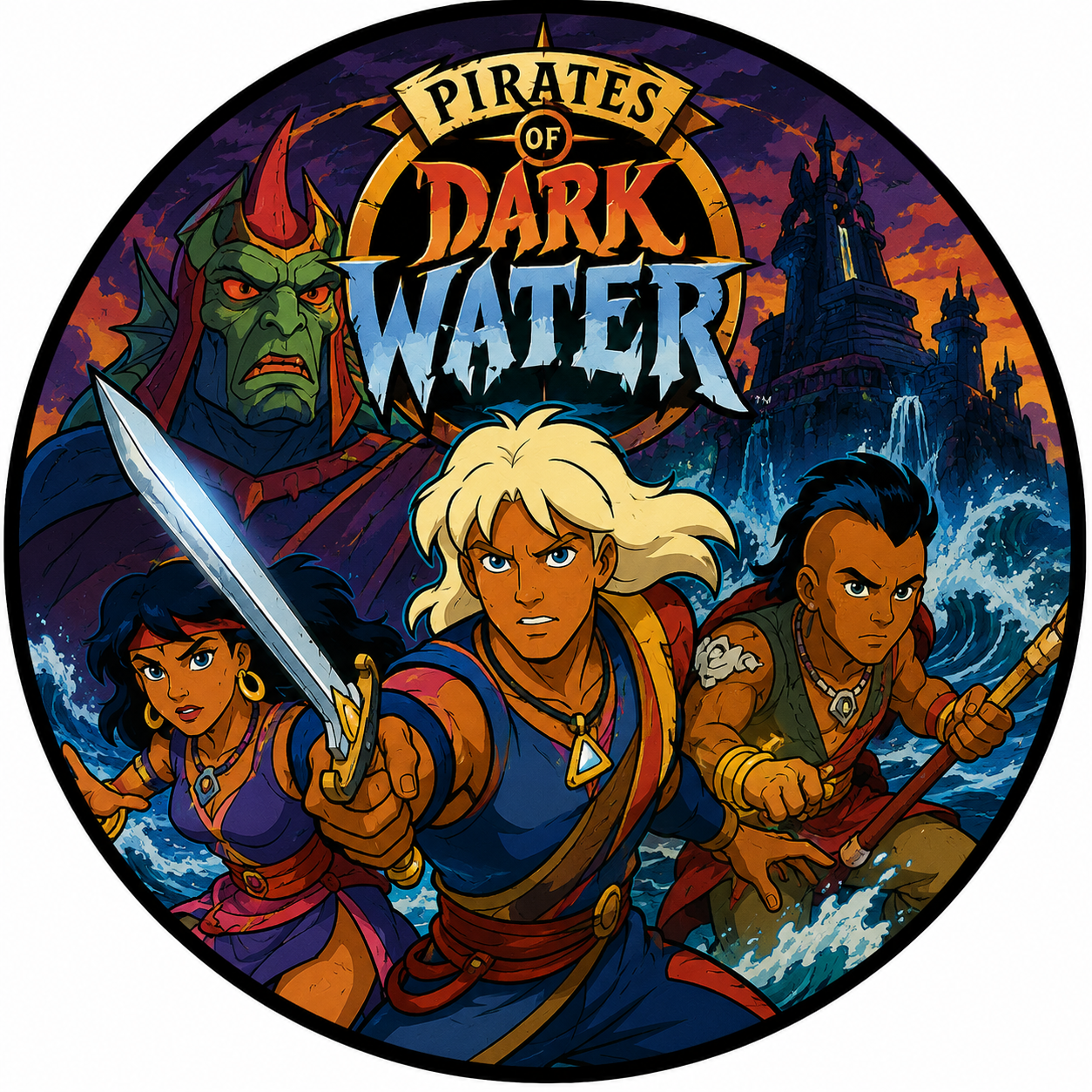 Button - 90s Theme - Dark Water