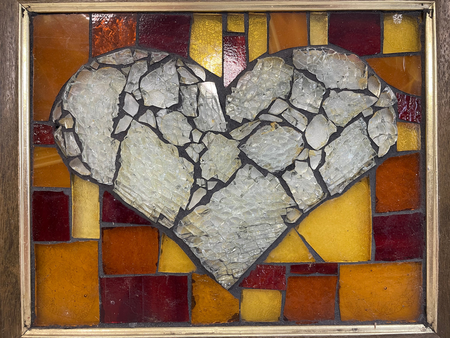Stained Glass Crackled Heart