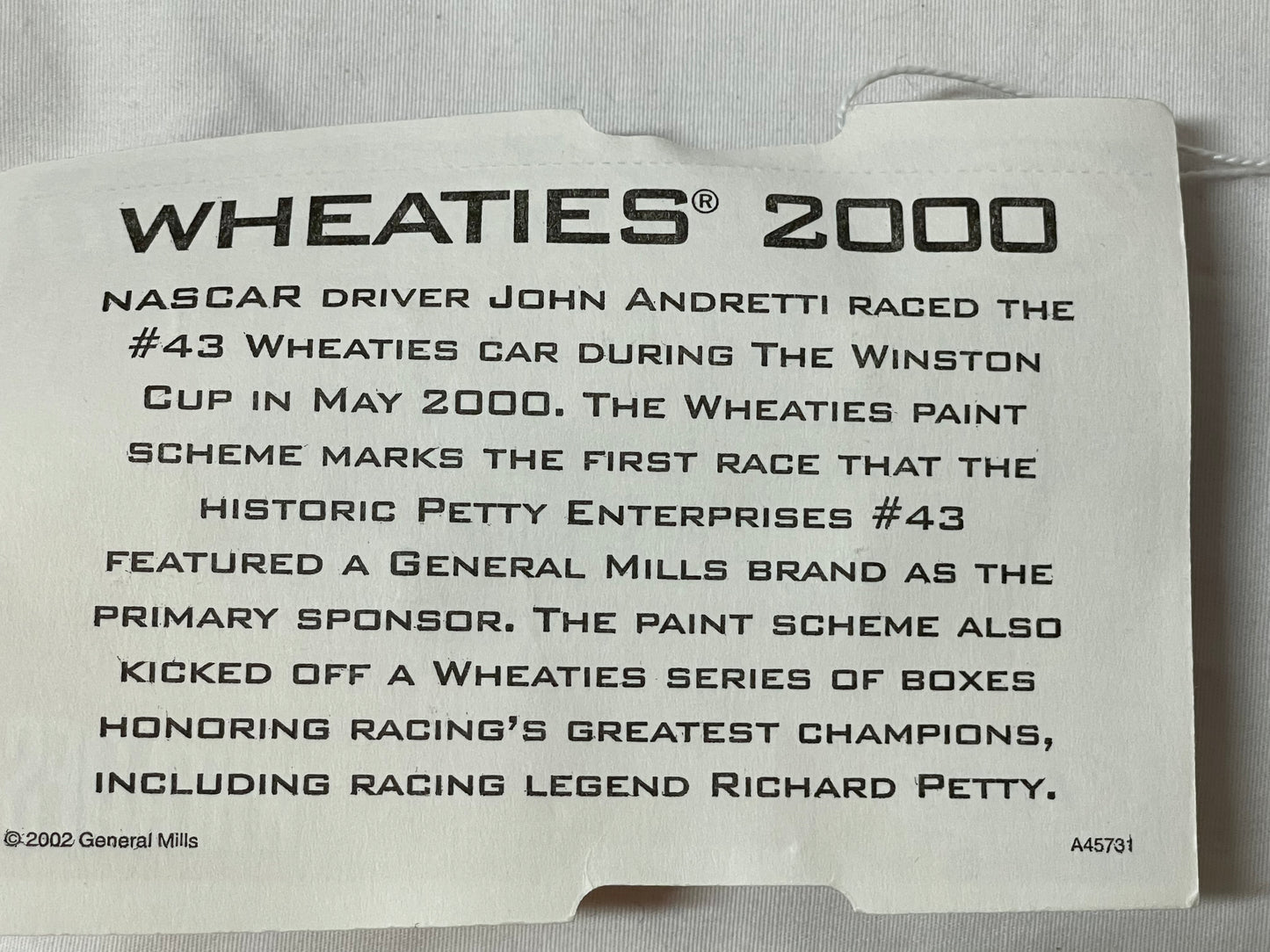 Wheaties 2000 - Car 43 #100172