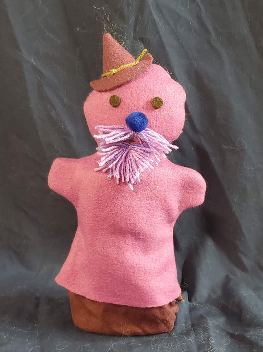 Hand Puppet - Pink w/ Beard